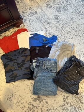 Boys 8-Piece Outfit Bundle – Polo, Crewcuts, Gap + Jeans & Joggers